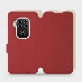 Etui Soft Touch do Motorola One Zoom - wzór Zachodząca czerwień z platyną