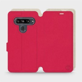 Etui Soft Touch do LG G8s ThinQ - wzór Żywa czerwień z platyną