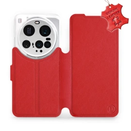 Etui ze skóry naturalnej do Xiaomi 15 Ultra - wzór Red Leather