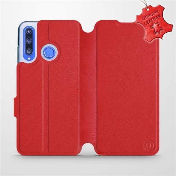 Etui ze skóry naturalnej do Huawei Honor 20 Lite - wzór Red Leather