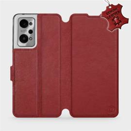 Etui ze skóry naturalnej do Realme GT 2 - wzór Dark Red Leather