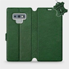 Etui ze skóry naturalnej do Samsung Galaxy Note 9 - wzór Green Leather