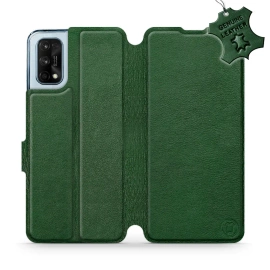 Etui ze skóry naturalnej do Realme 7 Pro - wzór Green Leather