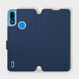 Etui Soft Touch do Motorola Moto E7 Power - wzór Głęboki granat z platyną