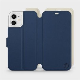 Etui Soft Touch do Apple iPhone 12 - wzór Głęboki granat z platyną