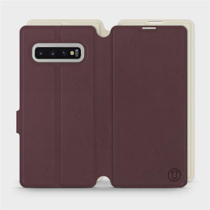 Etui Soft Touch do Samsung Galaxy S10 Plus - wzór Matowy burgund z platyną