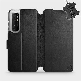 Etui ze skóry naturalnej do Xiaomi Mi Note 10 Lite - wzór Black Leather