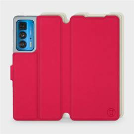 Etui Soft Touch do Motorola Edge 20 Pro - wzór Żywa czerwień z platyną