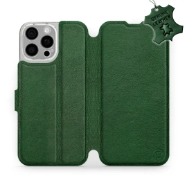 Etui ze skóry naturalnej do Apple iPhone 16 Pro Max - wzór Green Leather