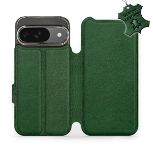 Etui ze skóry naturalnej do Google Pixel 9 - wzór Green Leather