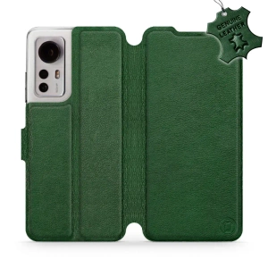 Etui ze skóry naturalnej do Xiaomi 12 - wzór Green Leather