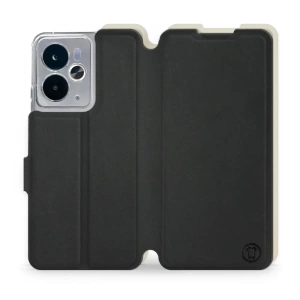 Etui Soft Touch do Realme 14 5G - wzór Satynowa czerń z platyną