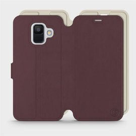 Etui Soft Touch do Samsung Galaxy A6 2018 - wzór Matowy burgund z platyną
