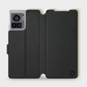 Etui Soft Touch do Motorola Edge 30 Ultra - wzór Satynowa czerń z platyną