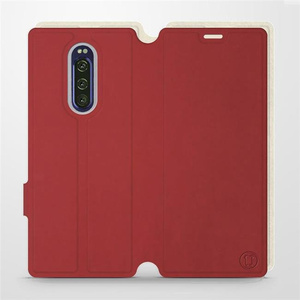 Etui Soft Touch do Sony Xperia 1 - wzór Zachodząca czerwień z platyną