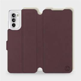 Etui Soft Touch do Motorola Moto G52 - wzór Matowy burgund z platyną