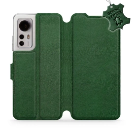 Etui ze skóry naturalnej do Xiaomi 12 - wzór Green Leather