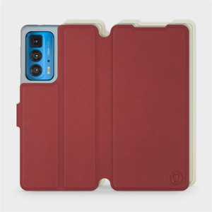 Etui Soft Touch do Motorola Edge 20 Pro - wzór Zachodząca czerwień z platyną