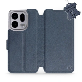 Etui ze skóry naturalnej do OPPO Find X9 - wzór Blue Leather
