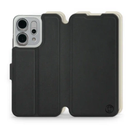 Etui Soft Touch do OPPO Reno 14 5G - wzór Satynowa czerń z platyną