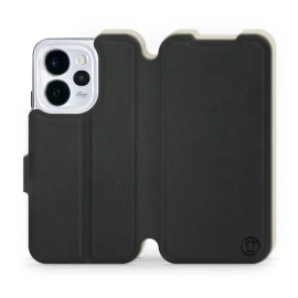 Etui Soft Touch do OPPO Reno 15 pro - wzór Satynowa czerń z platyną