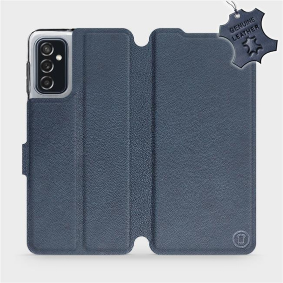 Etui ze skóry naturalnej do Samsung Galaxy M52 5G - wzór Blue Leather