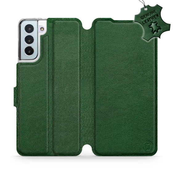 Etui ze skóry naturalnej do Samsung Galaxy S21 Plus - wzór Green Leather