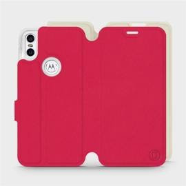 Etui Soft Touch do Motorola One - wzór Żywa czerwień z platyną