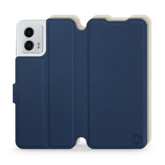 Etui Soft Touch do Motorola Moto G53 5G - wzór Głęboki granat z platyną