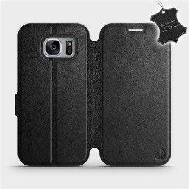Etui ze skóry naturalnej do Samsung Galaxy S7 Edge - wzór Black Leather
