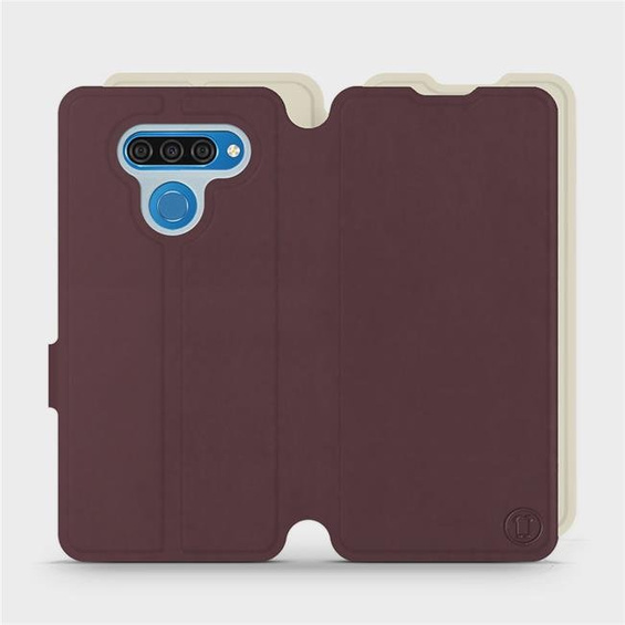 Etui Soft Touch do LG Q60 - wzór Matowy burgund z platyną