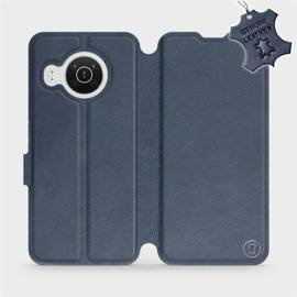 Etui ze skóry naturalnej do Nokia X10 - wzór Blue Leather
