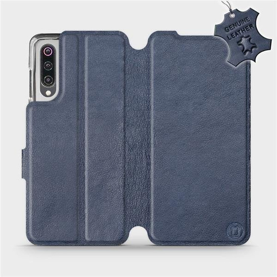 Etui ze skóry naturalnej do Xiaomi Mi 9 - wzór Blue Leather