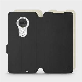 Etui Soft Touch do Motorola Moto G7 Plus - wzór Satynowa czerń z platyną