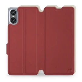 Etui Soft Touch do Sony Xperia 10 VI - wzór Zachodząca czerwień z platyną