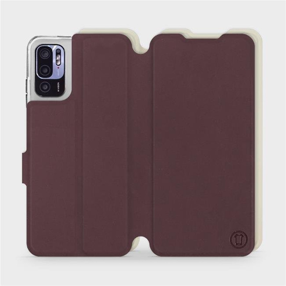 Etui Soft Touch do Xiaomi Redmi Note 10 5G - wzór Matowy burgund z platyną