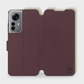 Etui Soft Touch do Xiaomi 12X - wzór Matowy burgund z platyną
