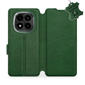 Etui ze skóry naturalnej do Xiaomi Redmi Note 14 Pro Plus 5G - wzór Green Leather