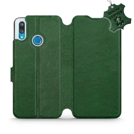 Etui ze skóry naturalnej do Huawei P Smart 2019 - wzór Green Leather