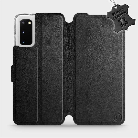 Etui ze skóry naturalnej do Samsung Galaxy S20 - wzór Black Leather