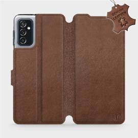 Etui ze skóry naturalnej do Samsung Galaxy M52 5G - wzór Brown Leather