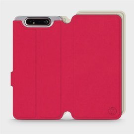 Etui Soft Touch do Samsung Galaxy A80 - wzór Żywa czerwień z platyną