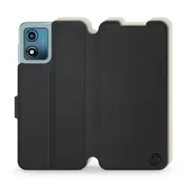 Etui Soft Touch do Motorola Moto E13 - wzór Satynowa czerń z platyną
