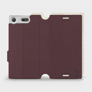 Etui Soft Touch do Sony Xperia XZ1 Compact - wzór Matowy burgund z platyną