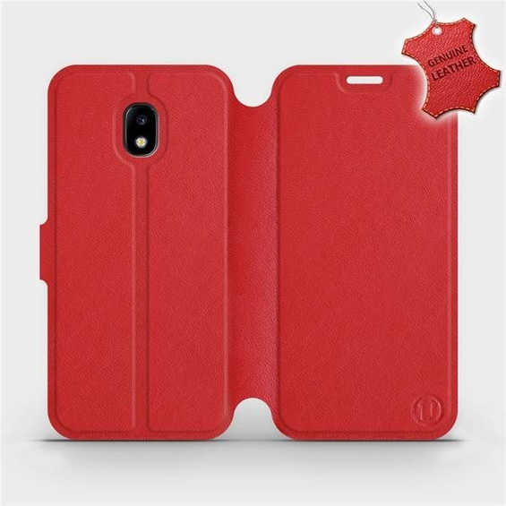 Etui ze skóry naturalnej do Samsung Galaxy J3 2017 - wzór Red Leather