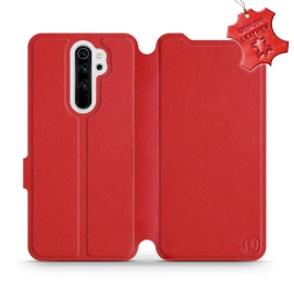 Etui ze skóry naturalnej do Xiaomi Redmi Note 8 Pro - wzór Red Leather