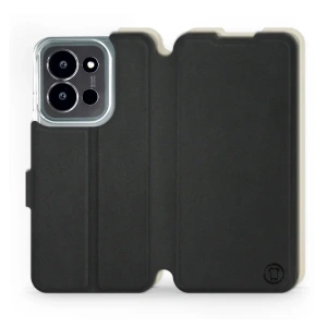 Etui Soft Touch do Xiaomi Poco C85 5G - wzór Satynowa czerń z platyną