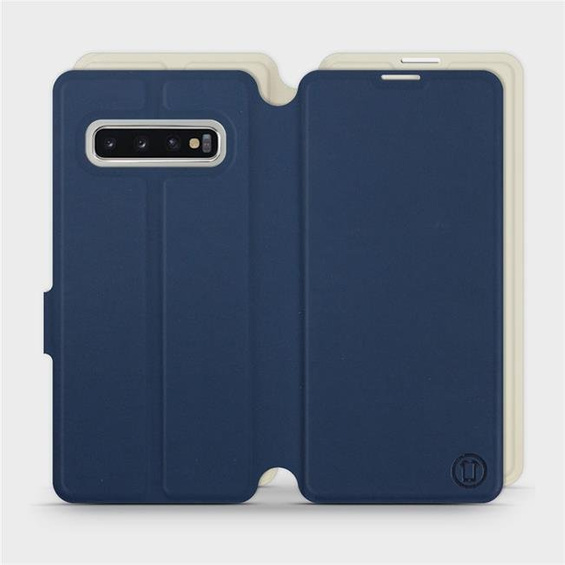 Etui Soft Touch do Samsung Galaxy S10 - wzór Głęboki granat z platyną