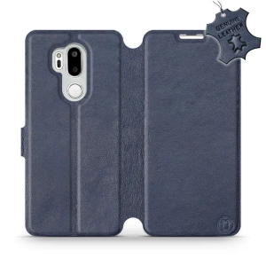 Etui ze skóry naturalnej do LG G7 ThinQ - wzór Blue Leather
