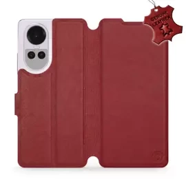 Etui ze skóry naturalnej do OPPO Reno 10 Pro 5G - wzór Dark Red Leather